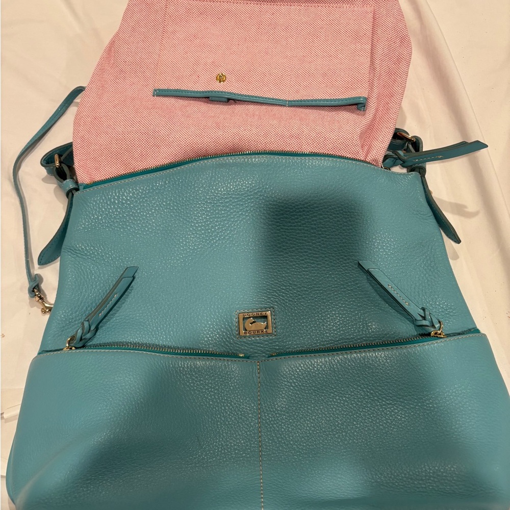 Dooney & Bourke Aqua Leather Shoulder Bag - Picture 8 of 16